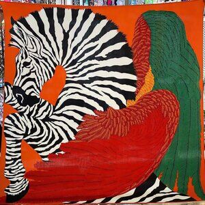 130*130cm Pegasus with stripes Women's Scarf 100% silk #108